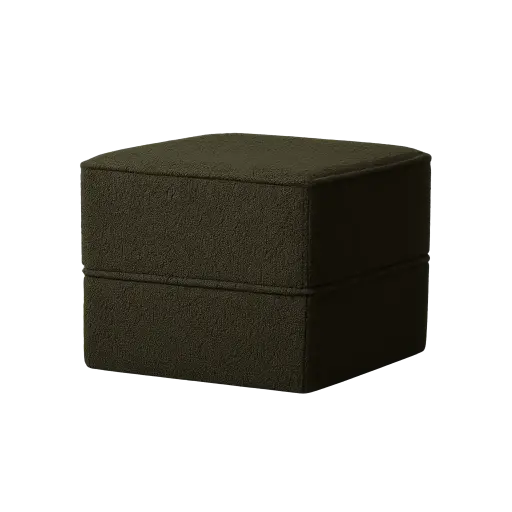 [LL-6853678] Pouf 40X40X35 Cm Kiki Teddy Dark Olive Green