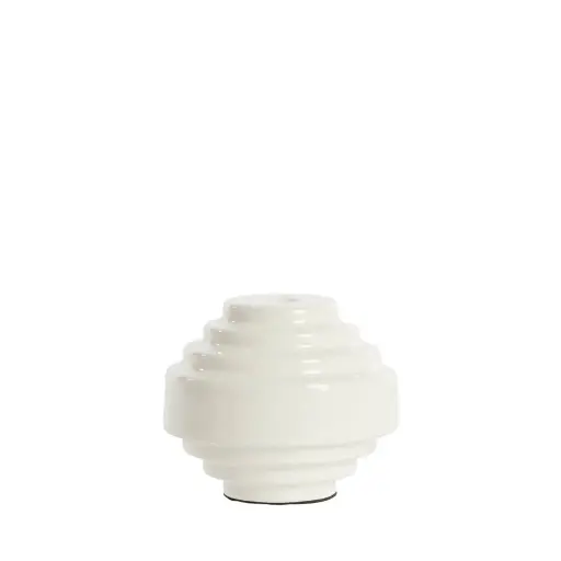 [LL-6072146] Candle Stick Ø13X10,5 Cm Wanhati Shiny White