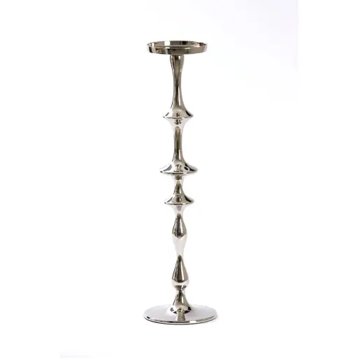 [LL-6068119] Candle Holder Ø14X51 Cm Vicari Shiny Nickel