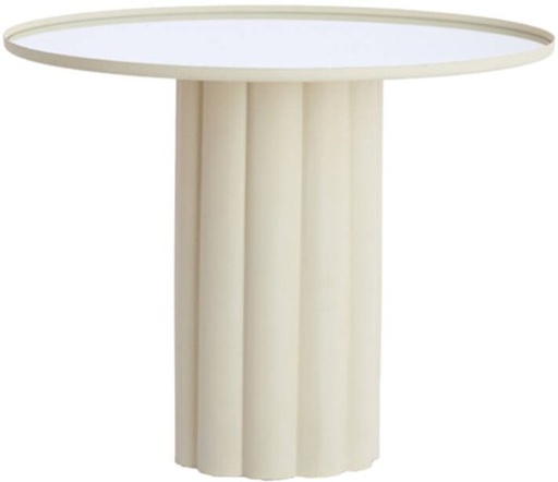 [LL-5514043] Side Table Ø70,5X54 Cm Rosario Mirror Clear+Cream